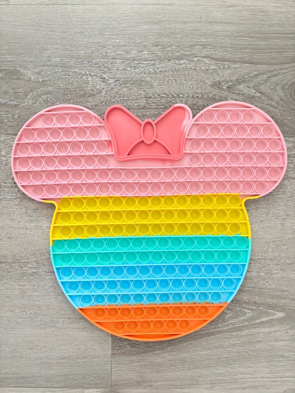 LARGE Disney Minnie Mouse Rainbow Silicone Pop It Sensory Fidget Toy Stress XL